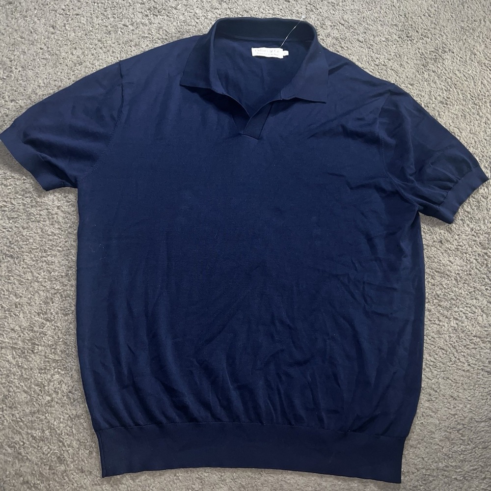 Collars And Co Mens Navy Johnny Collar Polo Size 2XL Maranello